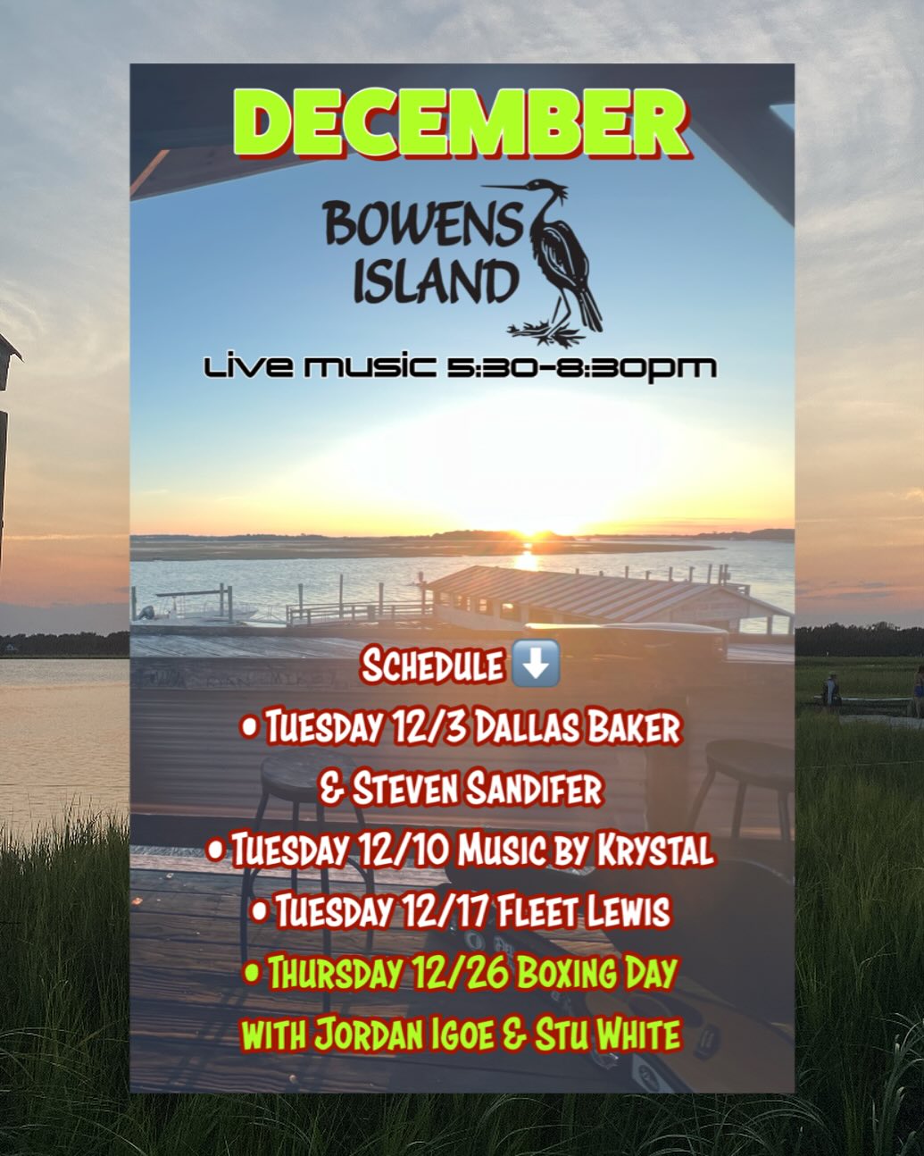 Live Music at Bowens Island